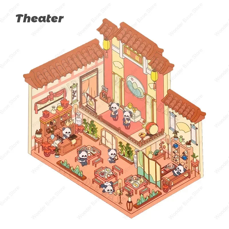 Miniature Scene 3D:Theater/Luggage/Magic Book/Hanfu Store