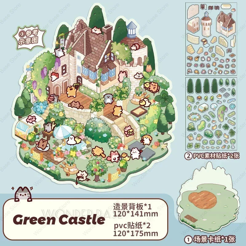 Miniature Scene 3D: Green Castle/Animal Farm/Cute Party/Happy Paradise