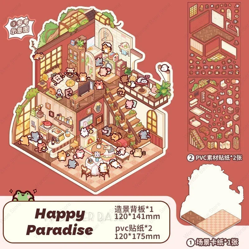 Miniature Scene 3D: Green Castle/Animal Farm/Cute Party/Happy Paradise