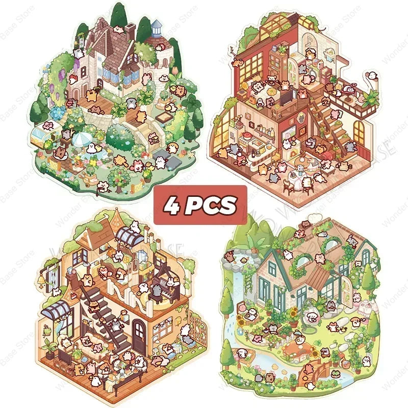 Miniature Scene 3D: Green Castle/Animal Farm/Cute Party/Happy Paradise