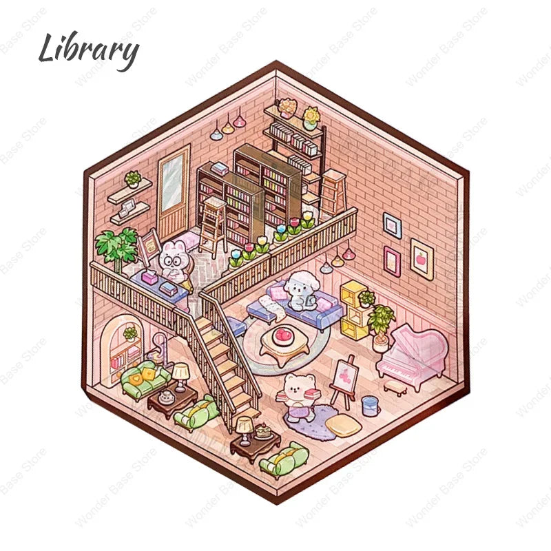 Miniature Scene 3D:Library/Garden/Beach/Dessert Shop