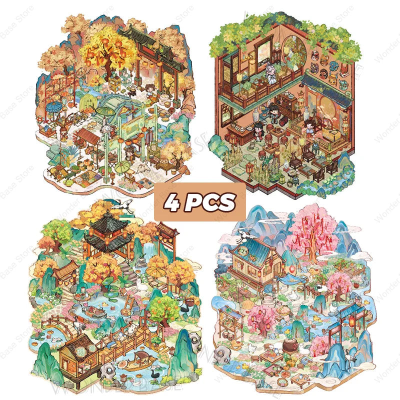 Miniature Scene 3D: Green Castle/Animal Farm/Cute Party/Happy Paradise