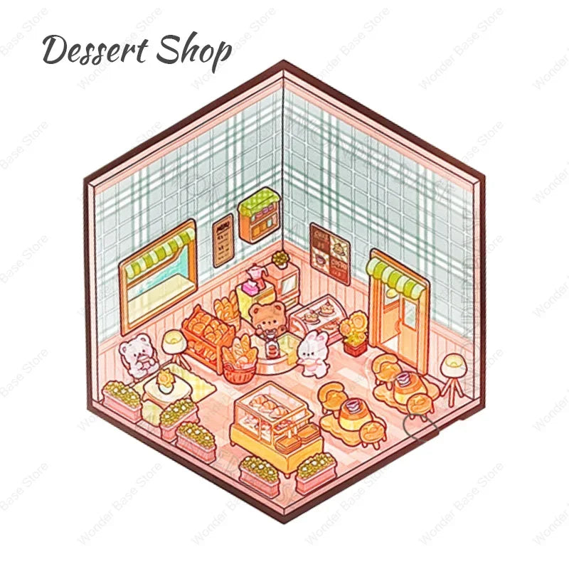 Miniature Scene 3D:Library/Garden/Beach/Dessert Shop