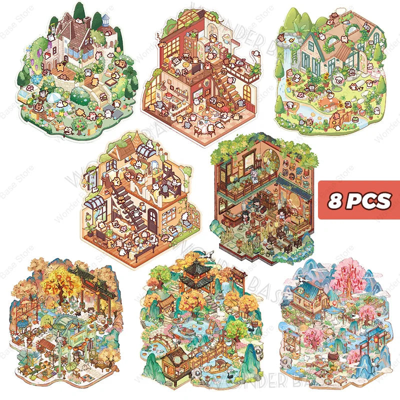 Miniature Scene 3D: Green Castle/Animal Farm/Cute Party/Happy Paradise