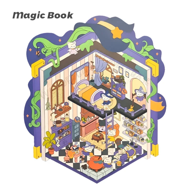 Miniature Scene 3D:Theater/Luggage/Magic Book/Hanfu Store