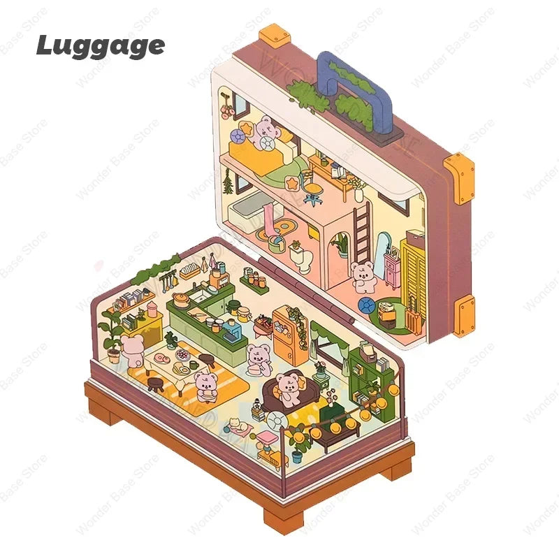 Miniature Scene 3D:Theater/Luggage/Magic Book/Hanfu Store